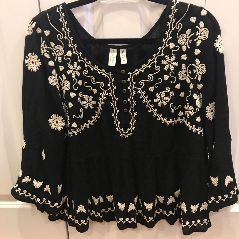 Anthropologie Meadow Rue Embroided Top